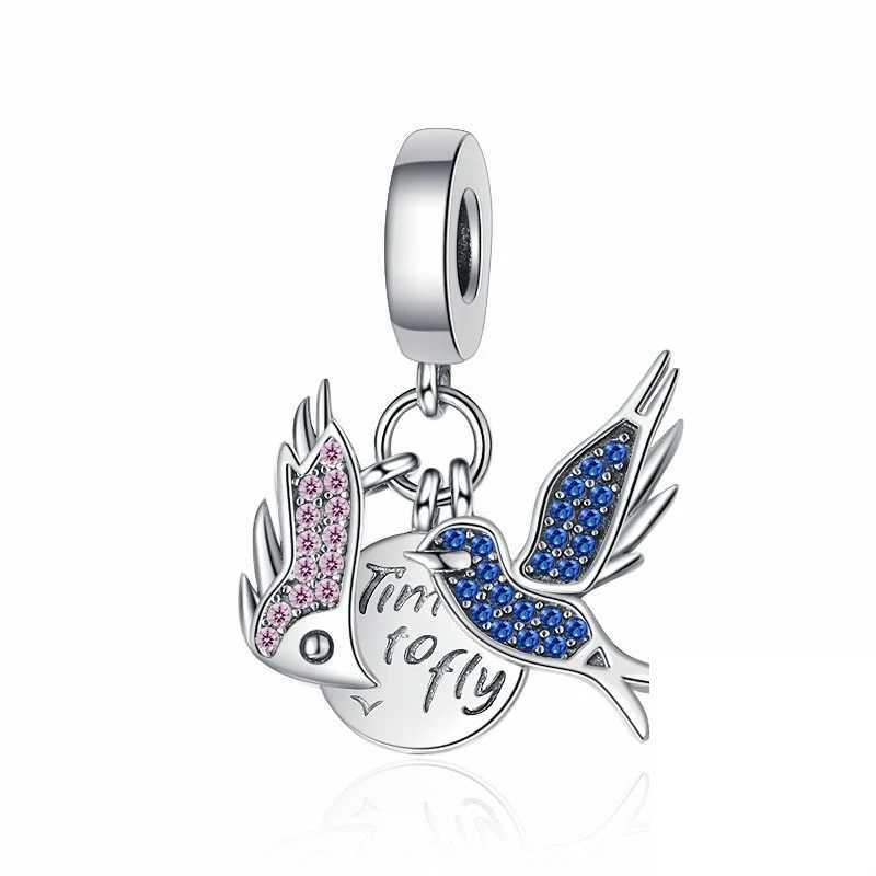 Blue Devils Palm EyeMoon-ing Butterfly Dangle Charms Beads Fit Original 925 Sterling Silver Pan Bracelet JewelryXJ250517