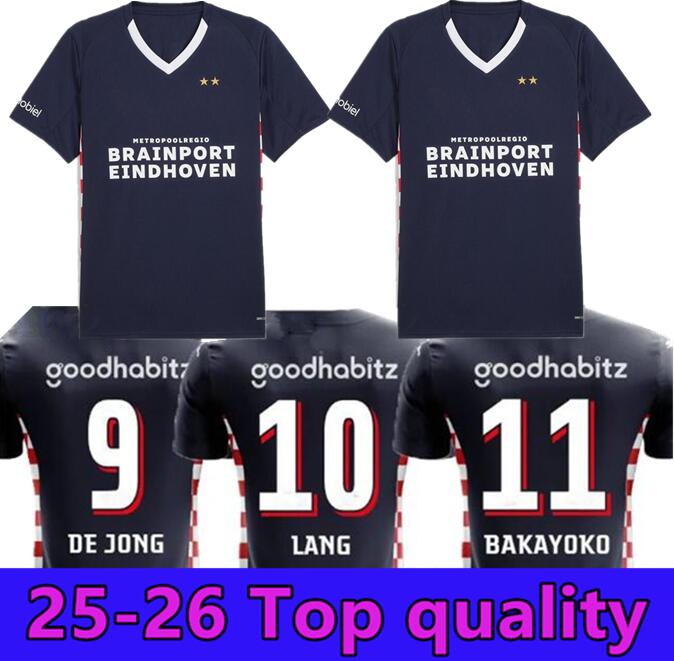 25/26 Eindhoven home Away Soccer Jerseys 2025 2026 Hazard FABIO Sia Men Football Shirts Kids Set TOP Adult Kits LANG DEST DE JONG TILLMAN BAKAYOKO PEPI