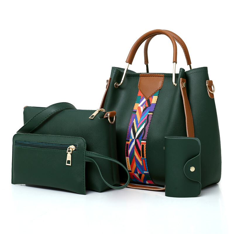 Women's 3-piece Set Mother 2024 New Broadband Crossbody Bucket Handbag Large Capacity Shoulder Bag