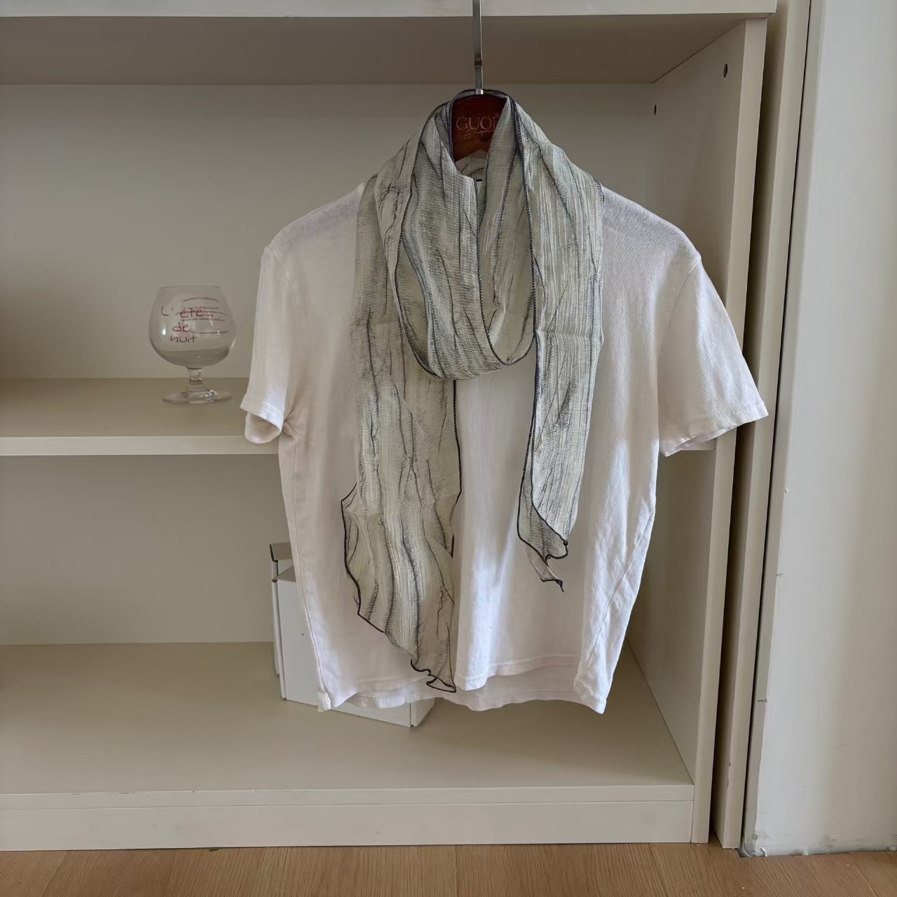 T733 Japanese style narrow long scarf linen retro small silk scarf female 2025 new simple breathable versatile literary scarf