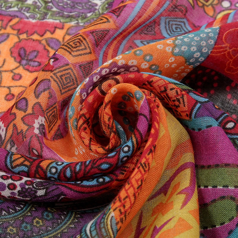 Elegant Floral Printed Hijab Cotton Viscose Tassel Shawl For Woman Fashion Beach Long Scarf Ladies Flower Headscarf 185100cm 250517