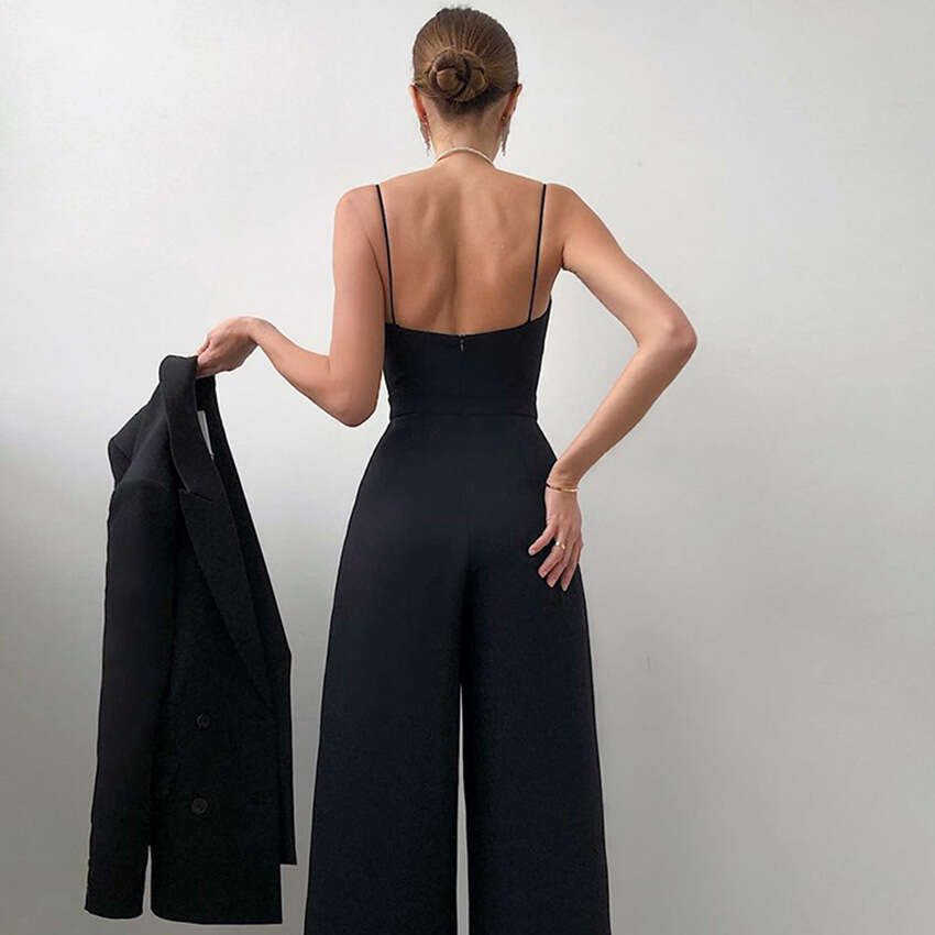 Wide Leg Jumpsuit Summer Camisole Loose Sleeveless Jumpsuit Casual Wide Leg Pants Fashionable Women S Spring