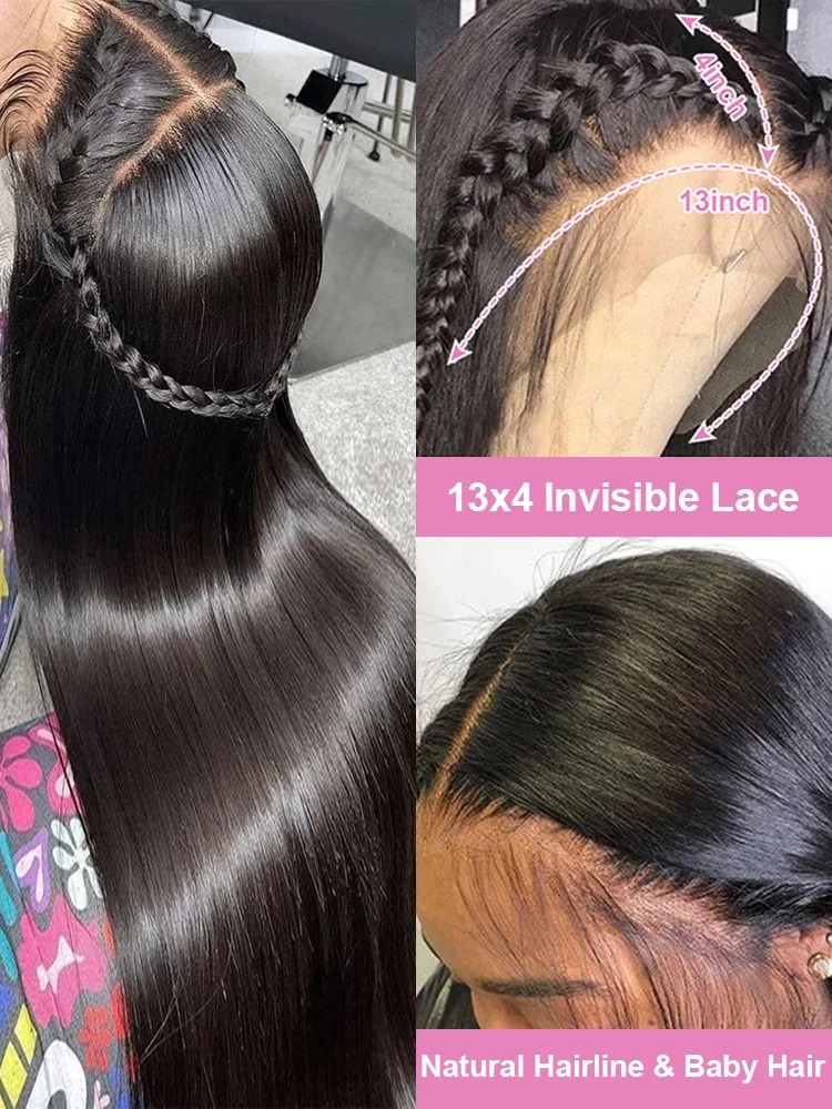 13x4 13x6 HD Transparent Straight Lace Front Wig 300 Density Brazilian 360 Full Lace Frontal Human Hair Wigs For Women synthetic lace front wigs