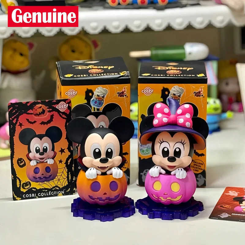 Disney Original Miniso Disney Mickey Mouse And Friends Pumpkin Series Blind Box Cartoon Stitch Mickey Figure Halloween Gifts For Kids W250517