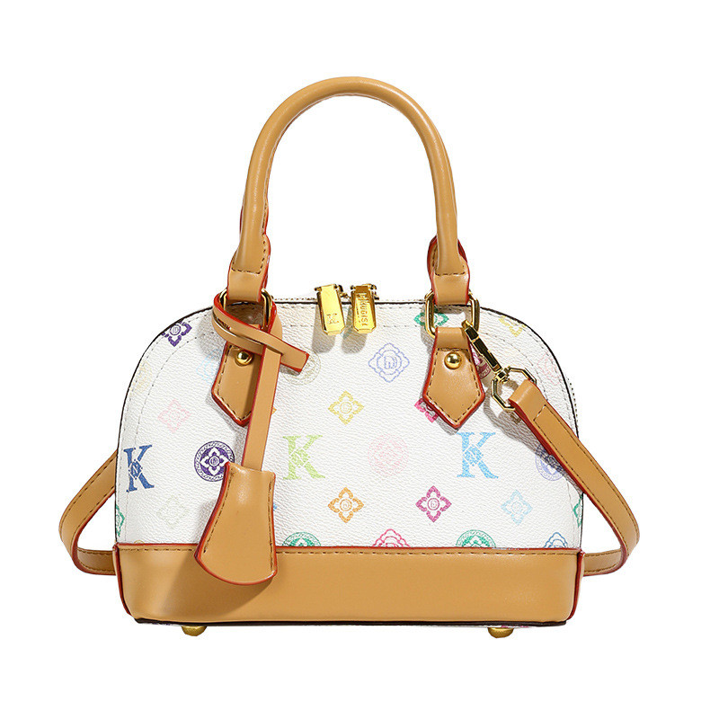 Free Shipping 2025 New Designer Shell-Shaped Tote Bag - Watercolor Print Crossbody Purse, Luxury Textured Shoulder Bag