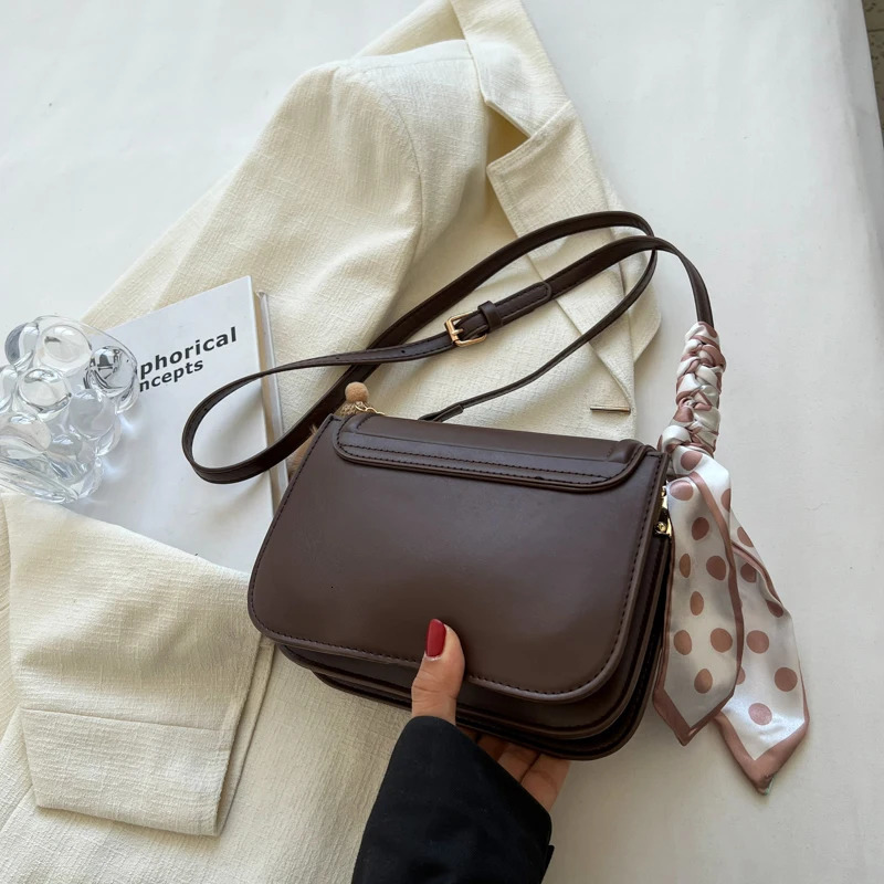 Leather Shoulder Bag Purse for Women - Fashion Crossbody Bags Underarm Bag Small Square Satchel Handbag 250515