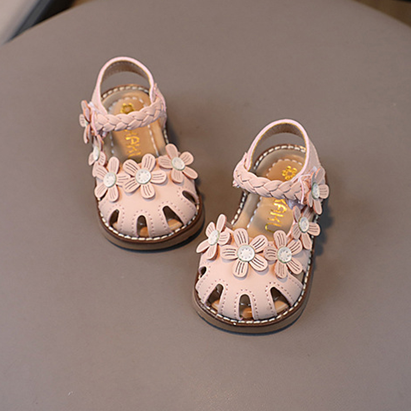 Girl Princess Dress Sandals Summer Children Sandals Fashion Cutefeet Toddler Flower Kids Flat Sandals Shoes Soft Sizes US1C-US9C C0715