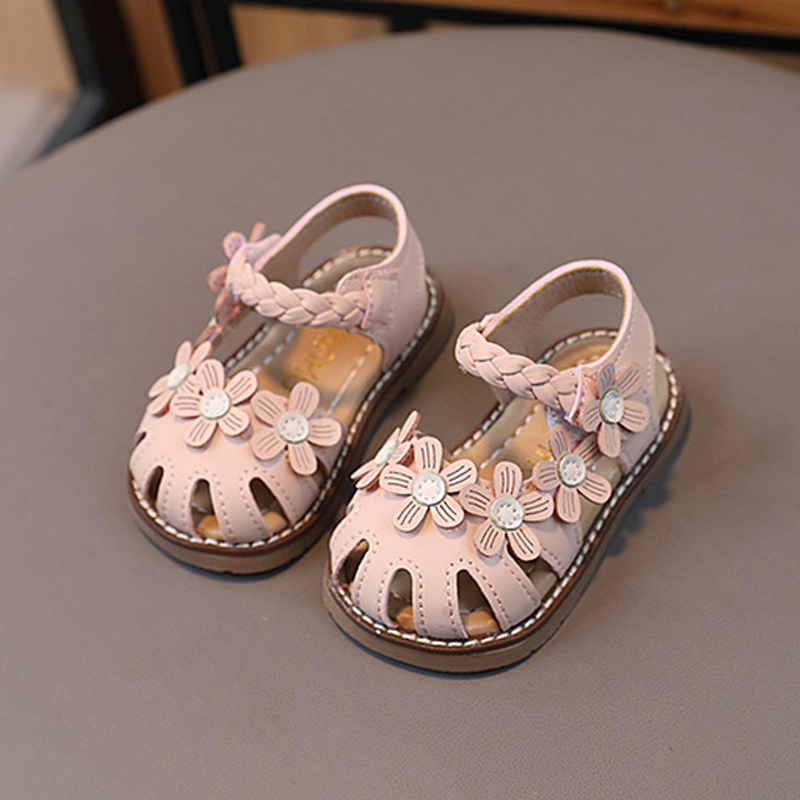 Girl Princess Dress Sandals Summer Children Sandals Fashion Cutefeet Toddler Flower Kids Flat Sandals Shoes Soft Sizes US1C-US9C C0715