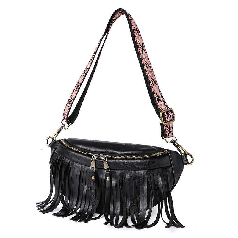 Summer new tassel crossbody bag shoulder bag 3D waist bag Detachable tassel for fashionable retro daily travel