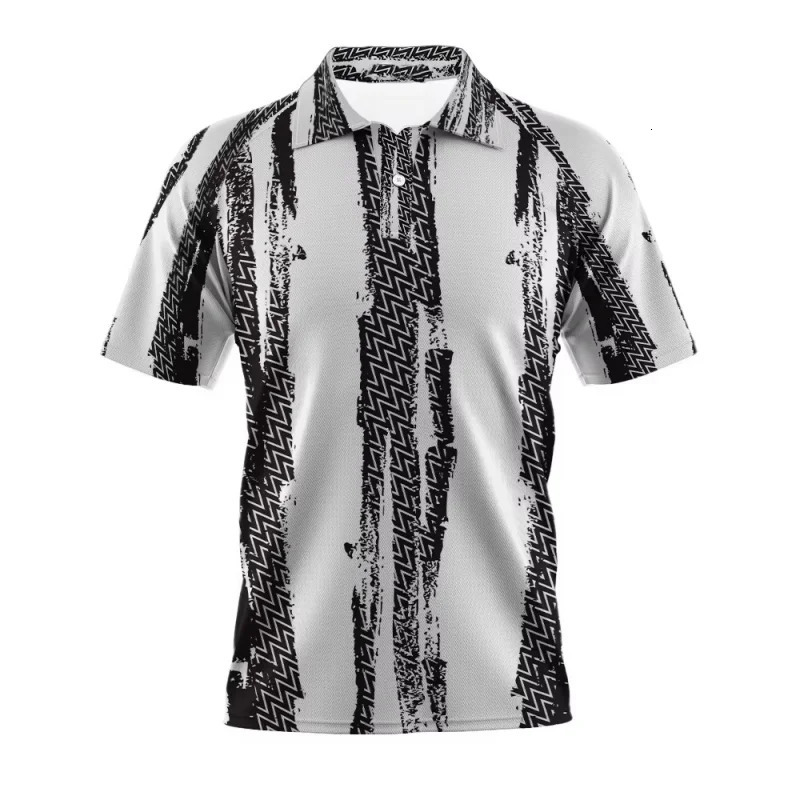 Stripe Geometry Polo Shirt For Men Colorful Pattern 3D Printed TShirts Summer Street Casual Short Sleeve Loose Tops Lapel Tees 250506Z