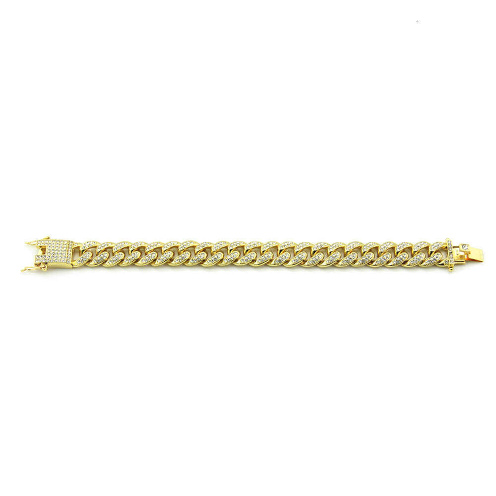 Hip Hop Dia Cuban Chain Wide Icy Bling Link Bracelet for Hipster Jewelry Gift streetwear jewelry gift