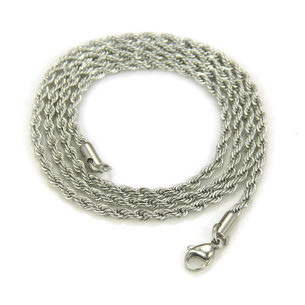 Unisex Titanium Steel Twist Chain Necklace Hiphop Jewelry for Men and Women Multi-Size Couple Streetwear Accessories