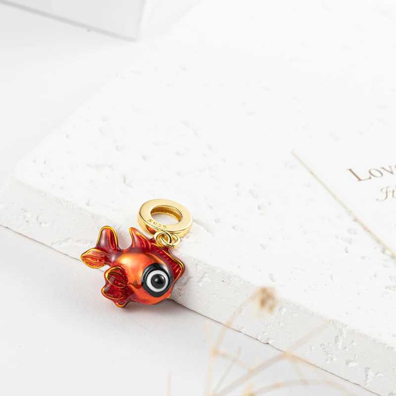Gold Plated Sparkling Glowing fireflyInfinite SnakeLion Pendant Dangle Charm Bead Fit Original Silver 925 Bracelet DIY JewelryXJ250517