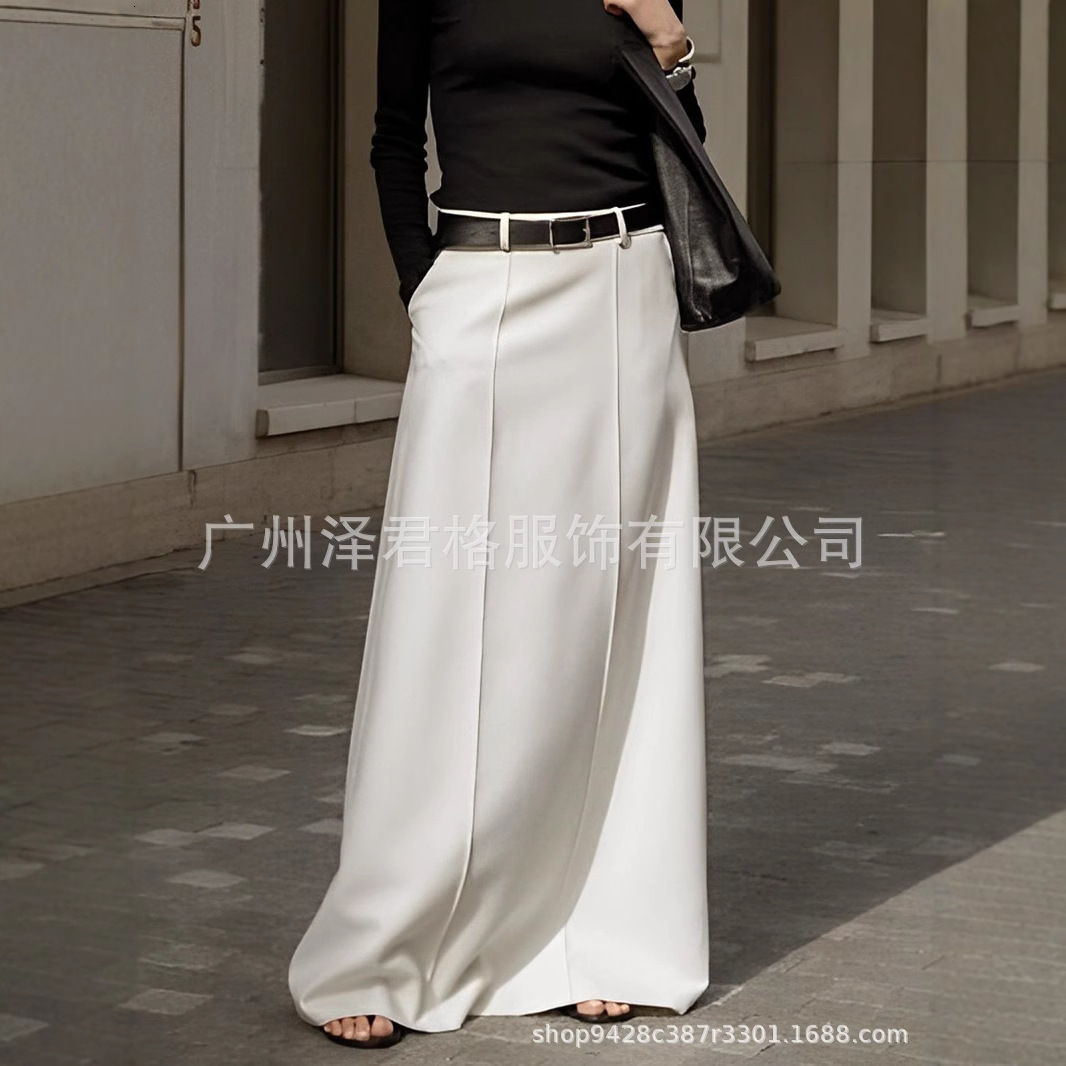 VONDA Elegant Women Long Skirts Fashion Solid Color Maxi Skirt Pleated Casual Loose Pockets High Waist Vintage Bottom Femme 240820