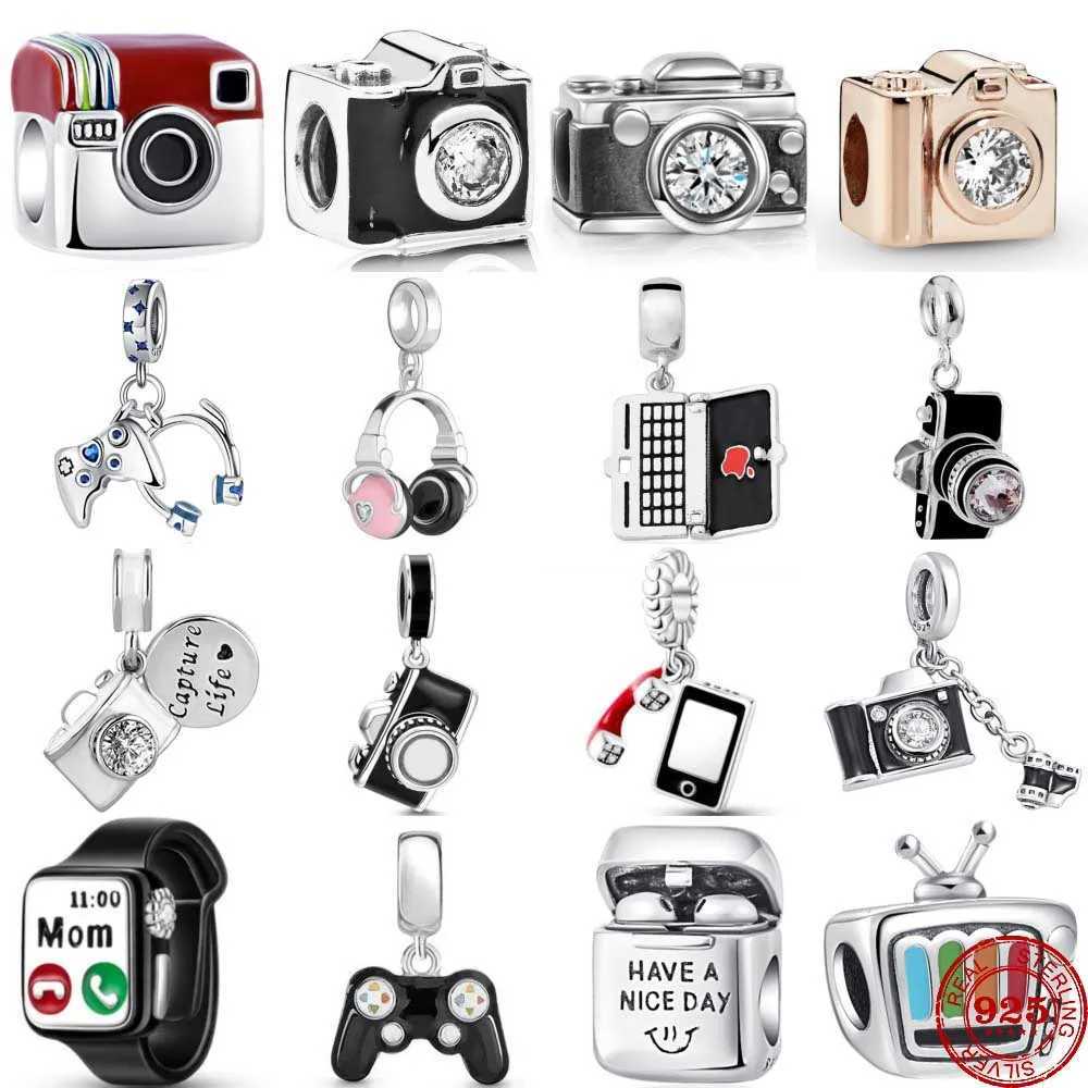 New 925 Sterling Silver Camera Earphone Electronic Charms Beads Fit Original Pendant Bracelet DIY Fashion Woman JewelryXJ250517