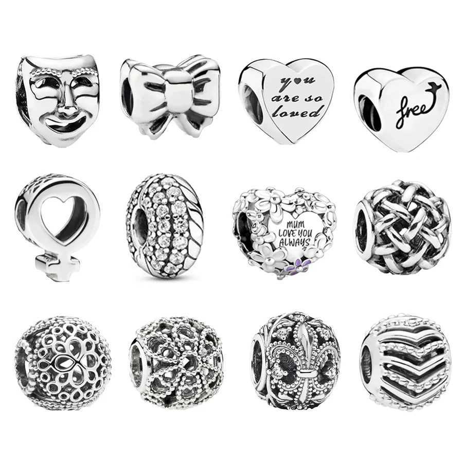 Hot Sale Sparkling DonutsDaisy HeartBow Charm Beads Fit Original 925 Sterling Silver Bracelet DIY Women Jewelry GiftXJ250517