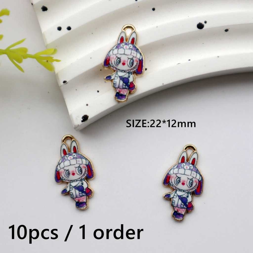 10pcs Cartoon Animal Alloy Pendant Popular Anime Big Mouth Cute Metal Charms DIY Necklace Bracelet Earrings Keychain AccoryXJ250517