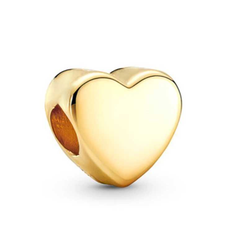 Gold Rose Gold Series Security Chain Heart Pendant Heart-Shed Charm Bead Fit Original European 925 Silver Bracelet DIY JewelryXJ250517