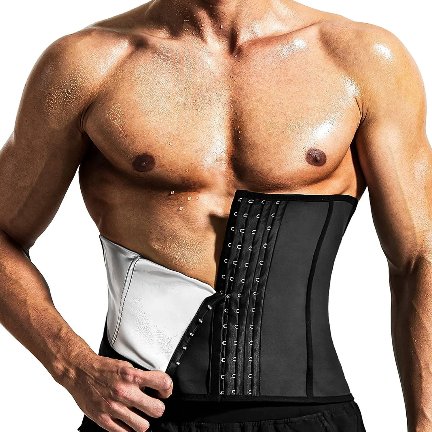 1pcs Mens Tummy Strap Silvering Sweating Breasted Sports Shaper Belt Waist Cinching And Waist Protection Fitness Waist Belt 250517