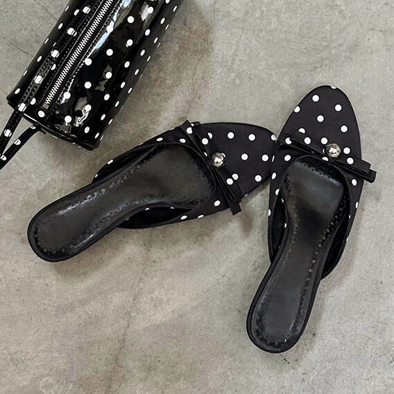 Summer Thin Low Heels Slippers Women Fashion Butterfly-knot Open Toe Sandals Female Slides Shoes 250516