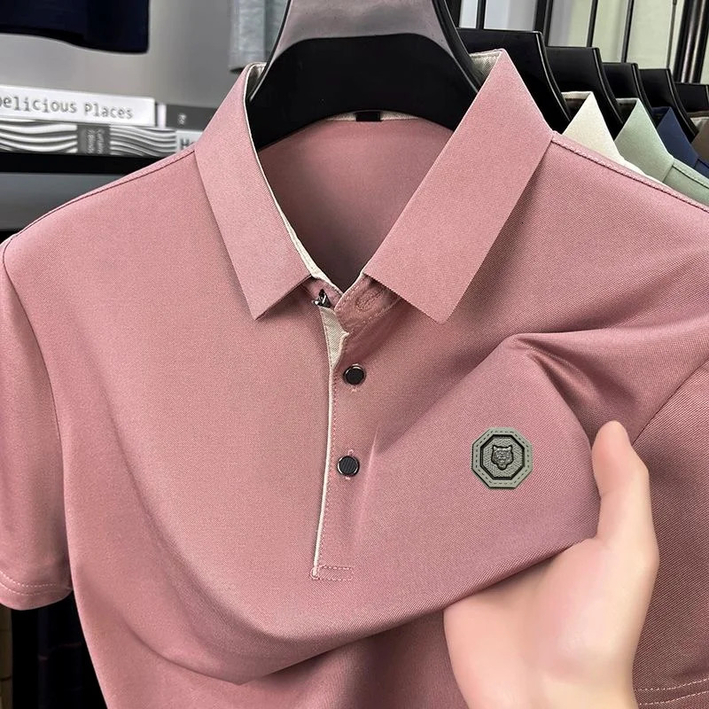 2025 mens short sleeved polo shirt summer fashion highend tiger boutique badge n golf top casual Tshirt 250506Z