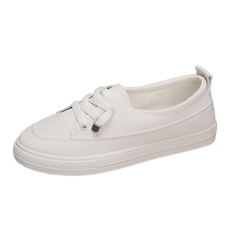 New style of small forefoot lace up sports white sneakers designed by fashionable women's single foot single shoe flat bottomed board