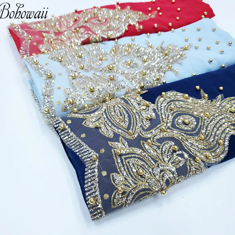 BOHOWAII Sequins Diamonds Panuelos Hijab Scarf Shawl Abaya Headscarf Turbantes Handkerchief Long Chiffon Kopftuch Femme Musulman 250517