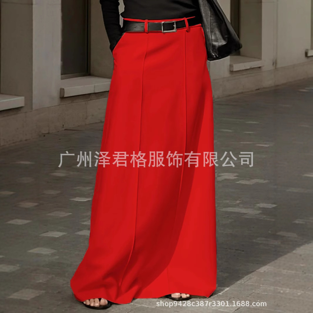 VONDA Elegant Women Long Skirts Fashion Solid Color Maxi Skirt Pleated Casual Loose Pockets High Waist Vintage Bottom Femme 240820