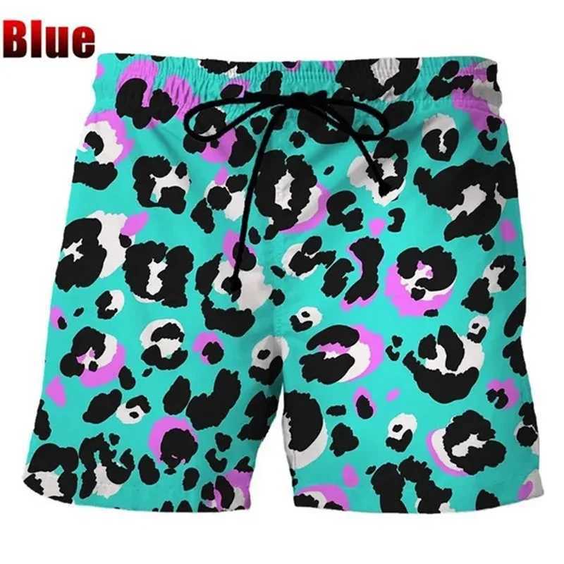 Classic Colorful Leopard Shorts Men Summer Beach Short Pants Hawaii Beach Swimming Pants Swim Trunks Women Cool Ice Shorts Z250513
