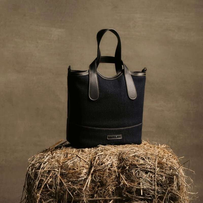 Tote Bag NINA ENYA NINA ENYA Cowboy Canvas Handbag Single Shoulder Crossbody Vegetable Basket Bucket Bag KQ