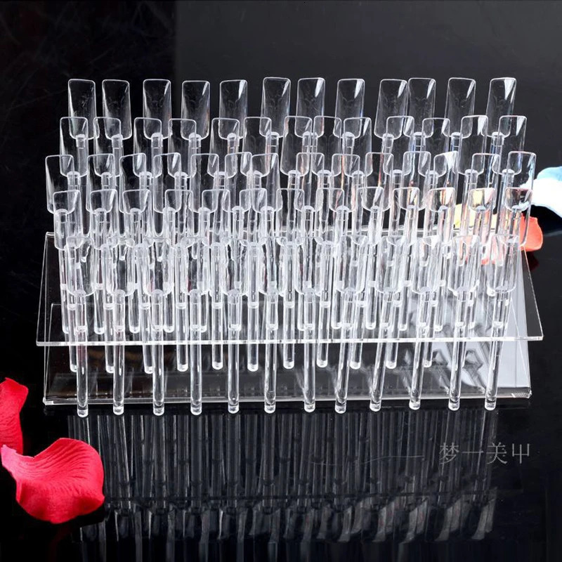 64 Tips Pop Sticks Nail Art Practice Display Stand Chart Nail Gel Polish Color Card Removable Rack Display Palette 250517