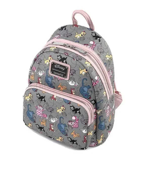 Disney Lilo Stitch All Over Print Womens Double Strap Shoulder Bag Purse Pooh Friends Mini Backpack Cartoon Baby Leather Bags W250517
