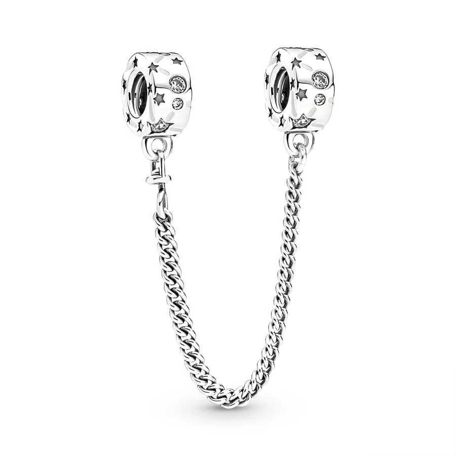Hot Sale Safety Chain Charm Christmas with Beads Dangle Fit Original 925 Sterling Silver Bracelet DIY Women Jewelry Gift MakingXJ250517