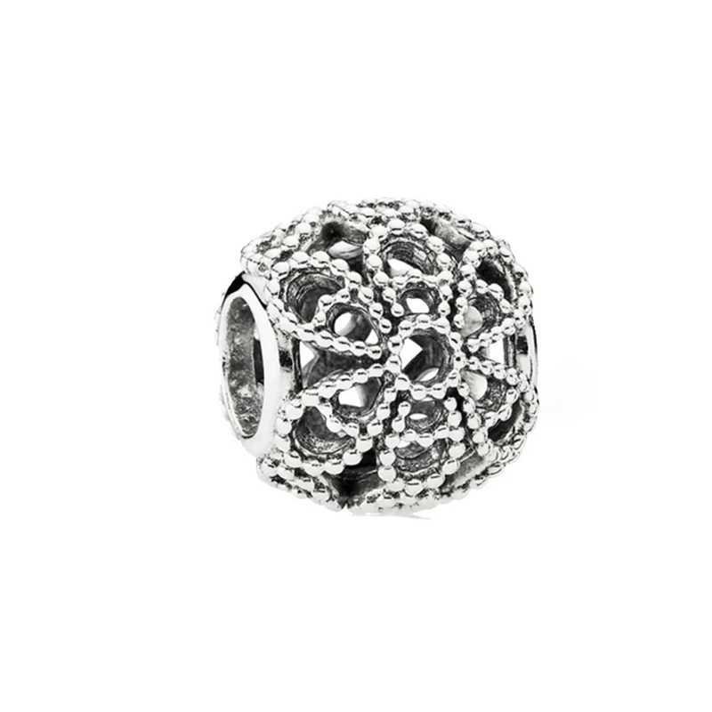 Hot Sale Sparkling DonutsDaisy HeartBow Charm Beads Fit Original 925 Sterling Silver Bracelet DIY Women Jewelry GiftXJ250517