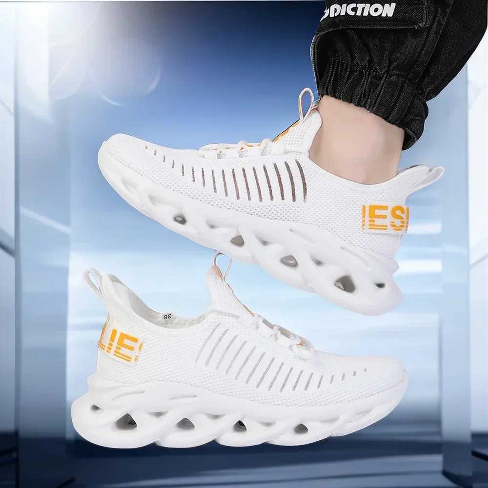 Sports Shoes Mens Shoes Summer Mesh Breathable Running Shock Absorbing Trendy Shoes Lightweight Running Shoes Black OfficialXJ250517