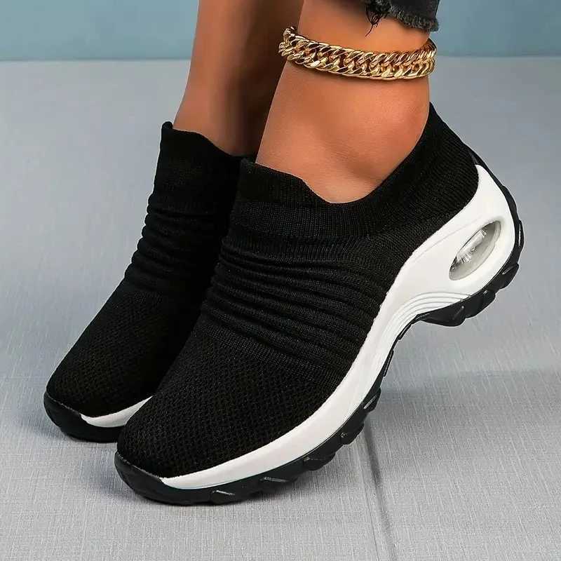 Women Running Training Sneakers Female Air Cushion Causal Sport Shoes Slip On Walking Sock Shoes Dropshipping W250517