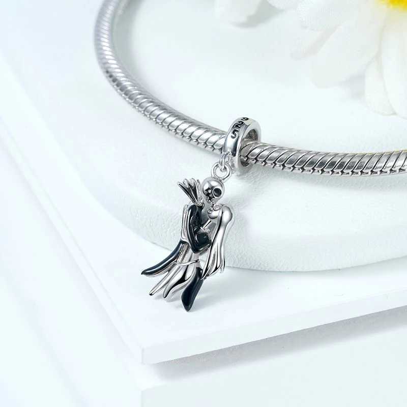 925 Sterling Silver Black Halloween Collection Pendant Hang Beads Diy Fit Original Pendant Charm Bracelet Necklace Women JewelryXJ250517