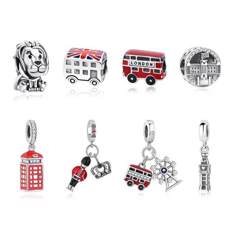 Original 925 Sterling Silver Charms London Bus Guard Pendant Beads Fit Brand Bracelets Necklaces Women DIY JewelryXJ250517