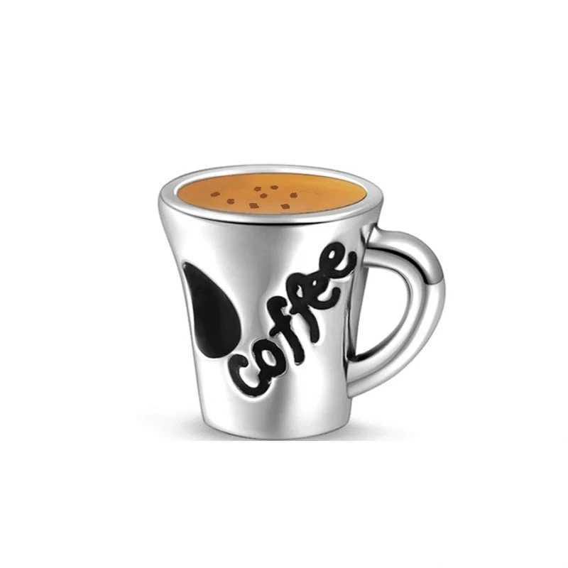 Hot Coffee Pot Cup Cocktailcup Small Dangle Charm Beads Fit Original 925 Sterling Silver Bracelet Women DIY Jewelry GiftXJ250517