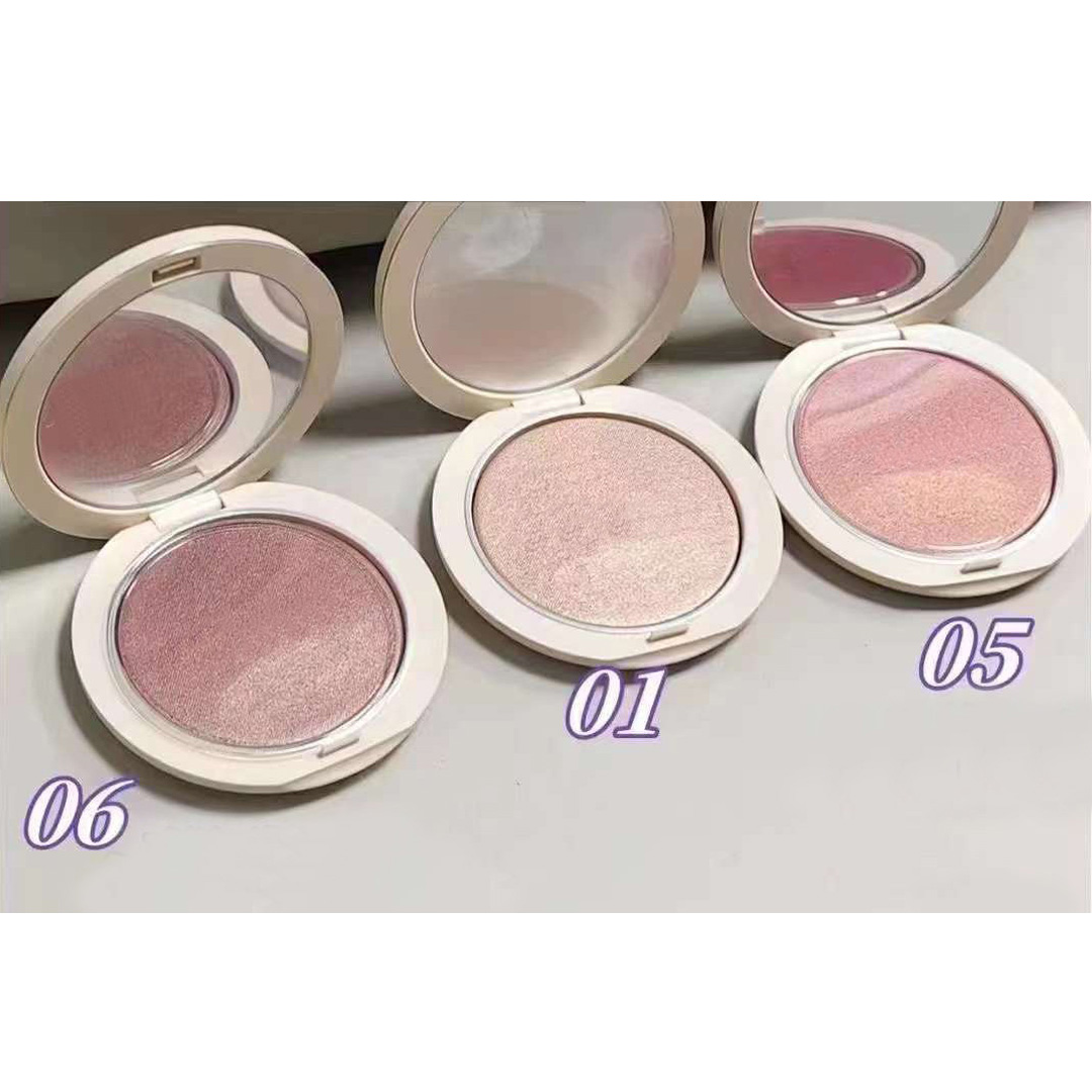 Top Quality Designer White PU Leather Face Highlighter Powder Couture Luminizer Face Makeup Shimmer Glitter Highlighter Palette High Pigment