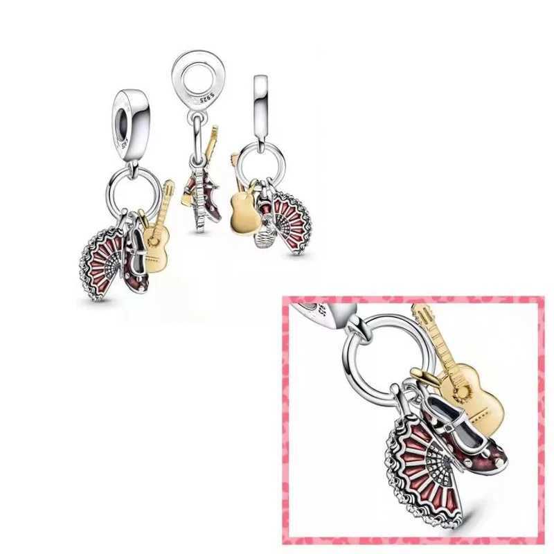 925 high-quality silver turtle chameleon bicycle charm swing pendant suitable for original bracelet DIY womens boutique jewelryXJ250517