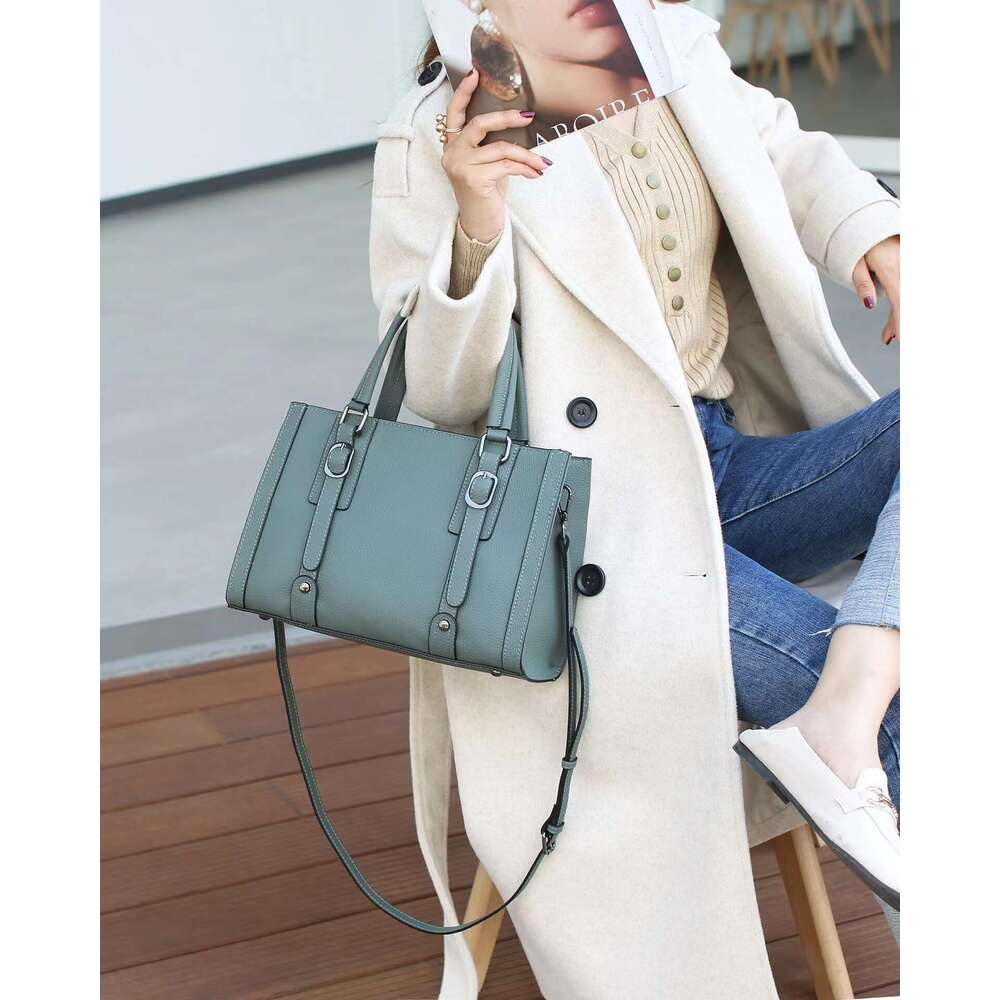 Tote Bag Fashionable And Versatile Handbag Top Layer Cowhide Single Shoulder Crossbody Women S Bag Fashionable Large Capacity Soft Leather KQ