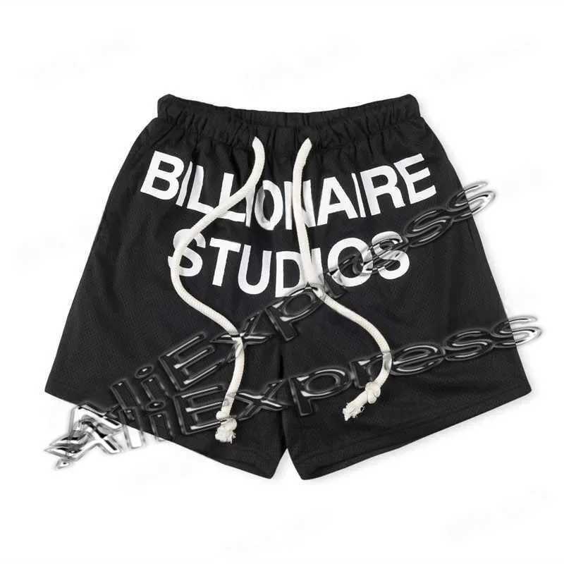 Billionaire Shorts Europe America Hip Hop Trend Mesh Casual Sports Short-pants Mens High Street Outdoor All-match Sweatpants Z250513