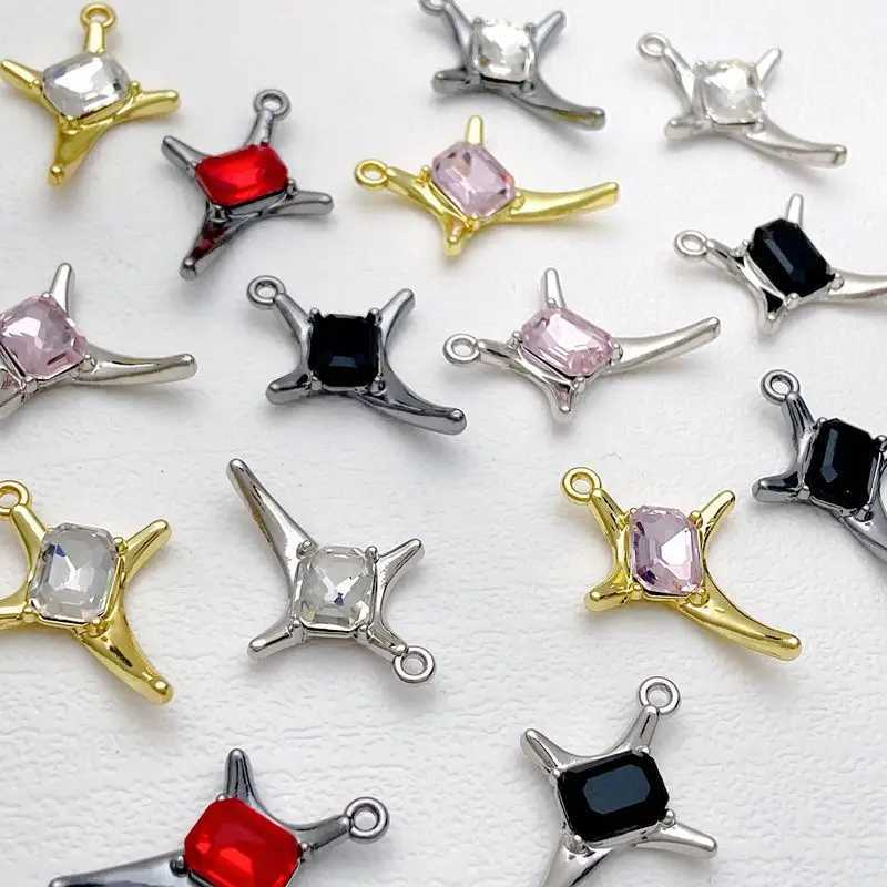 10pcs Handmade Silvery Color Pendant Charms Necklace Earrings Bracelet Pendant Connectors DIY Jewelry Making AccoriesXJ250517