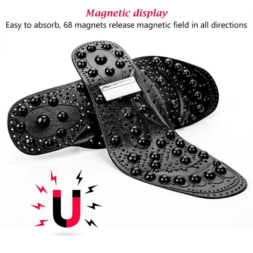 UPAKME 68 Magnet Magnetic Therapy Silicone Insole Transparent Massage Foot Weight Loss Slimming Insole Health Care Shoe Sole Pad 250515