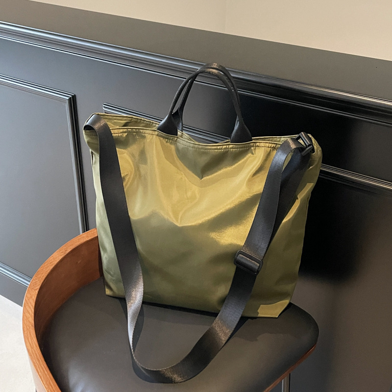 Large capacity nylon fashionable women's simple and versatile Oxford cloth tote bag, hand-held single shoulder crossbody bag