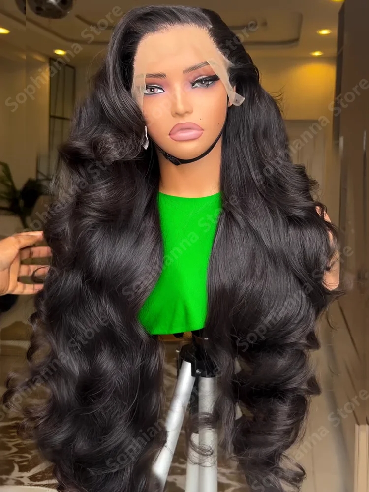 30 Inch Body Wave 13X4 Lace Front Human Hair Wigs 200 Density Boby Hair Wig Water Wave Natural Color For Black Women synthetic lace front wigs