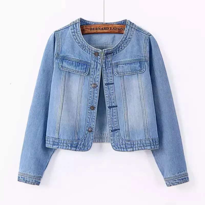5XL Quarter sleeved O neck Denim Jacket For women's Summer New Spring Short Loose Top Paired With Dress Cowboy Outwear