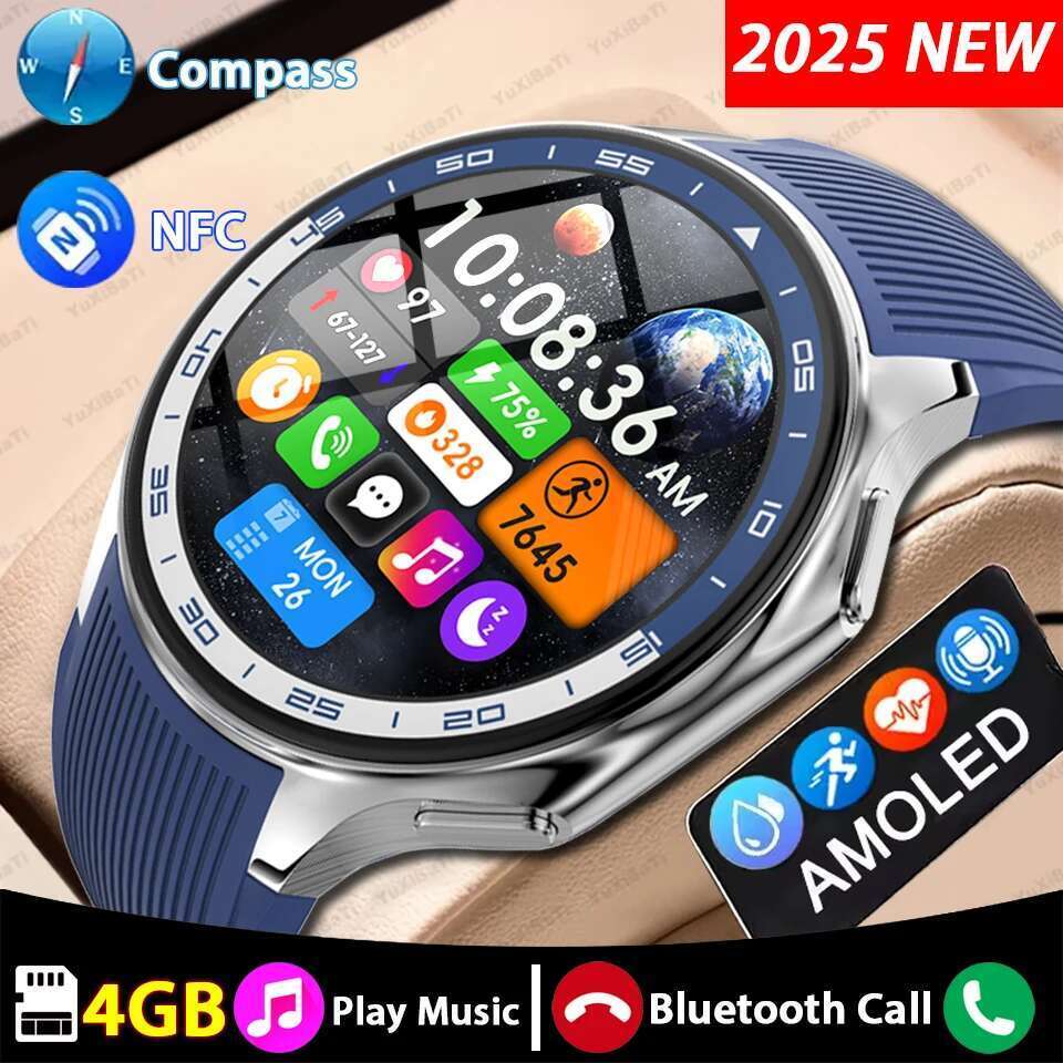 2025 New OPPO X Smart Watch 4G Memory Music Video Bluetooth Call IP68 Waterproof AMOLED Smartwatch For TWS Earphones