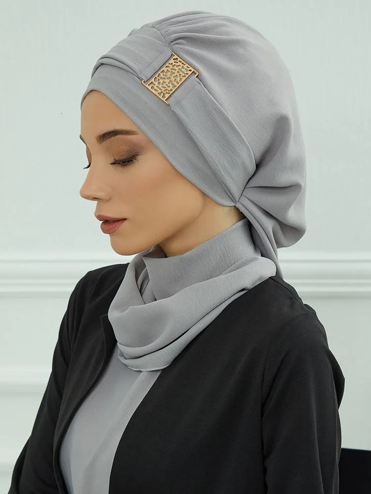 Plain Muslim Hat Inner Jersey Hijabs Women Turkey Instant Turban Islamic Caps Ramadan Headwraps y Khimar Ladies Clothing 250517